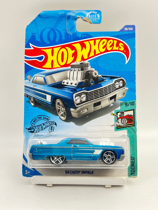 CARD AND BLISTER DAMAGE - IMPORTED - HOT WHEELS -  64 CHEVY IMPALA - 4C