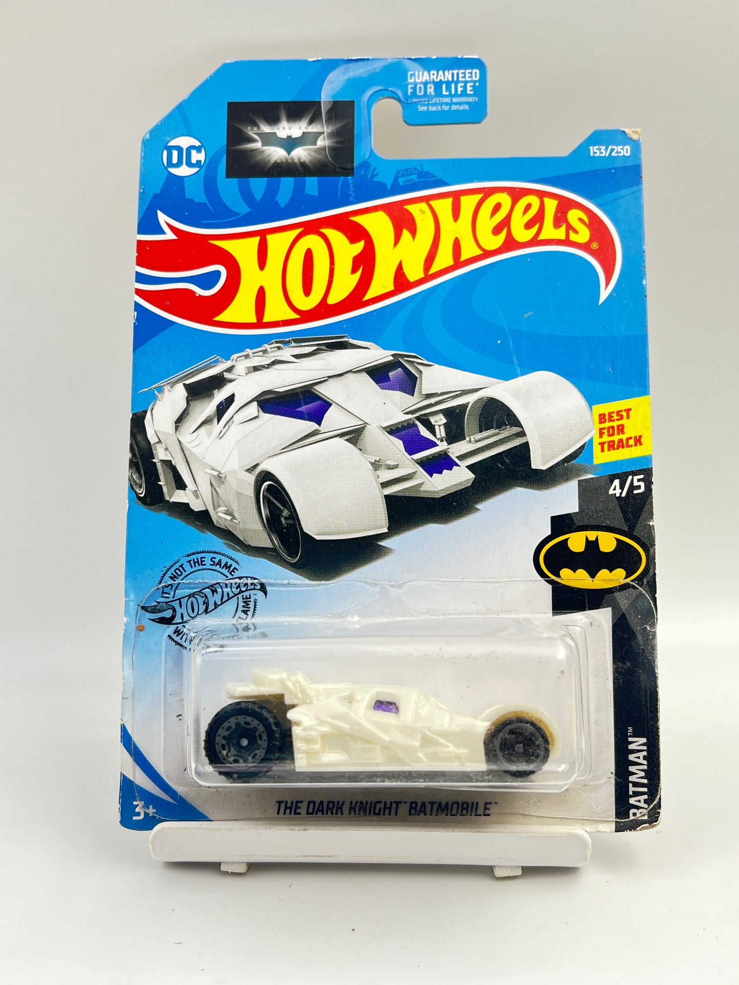 SOFT CORNERS / BISTER BEND - IMPORTED - HOT WHEELS -  THE DARK KNIGHT BATMOBILE - WHITE - 4C