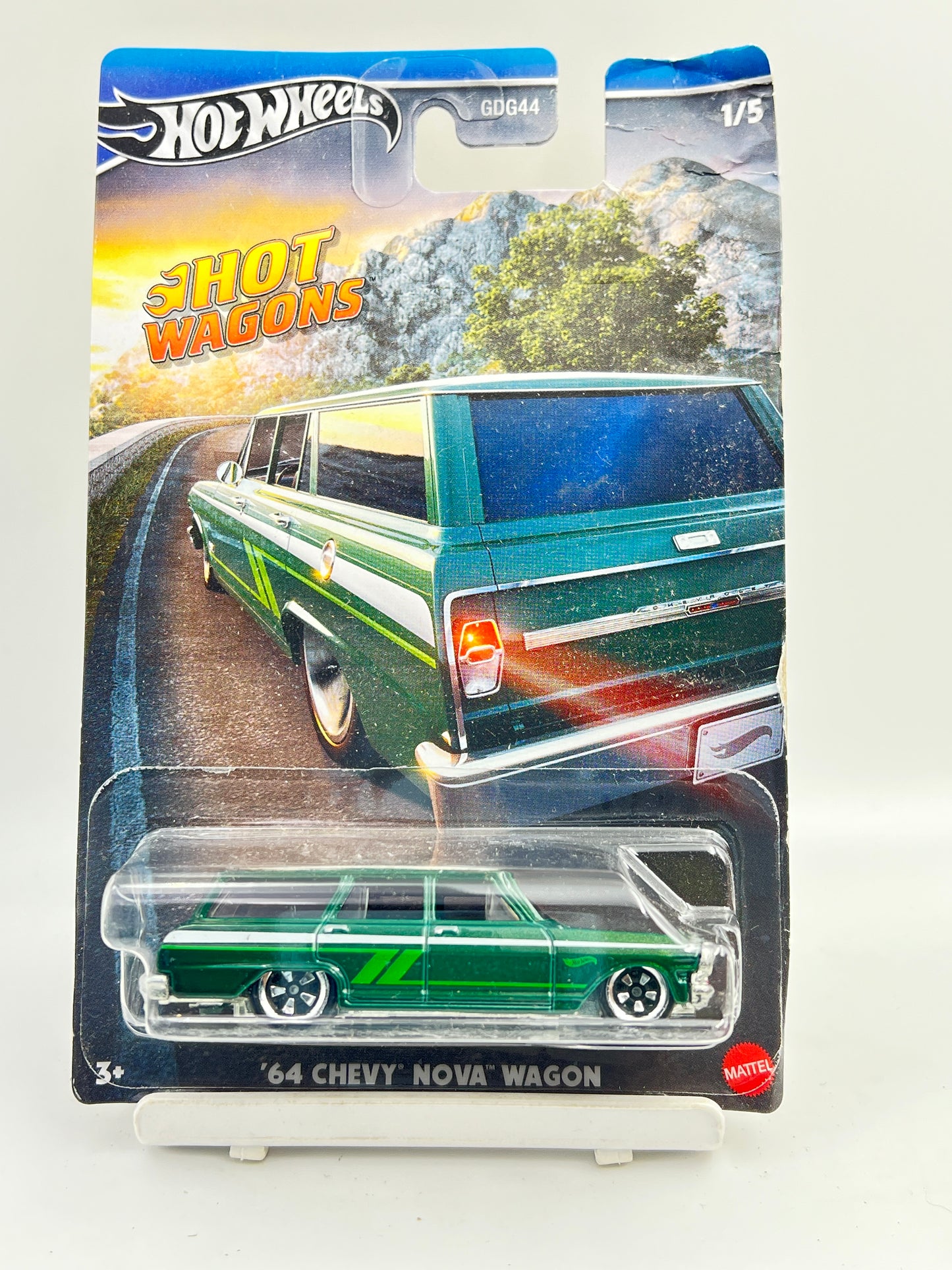 BLISTER CRACK - ( CARD AS IN PIC ) - FULL METAL - HOT WHEELS -  64 CHEVY NOVA WAGON - 7A