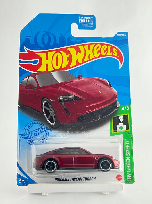 PORSCHE TAYCAN TURBO -RED -5C - Its Fun- Hot wheels - matchbox - diecast