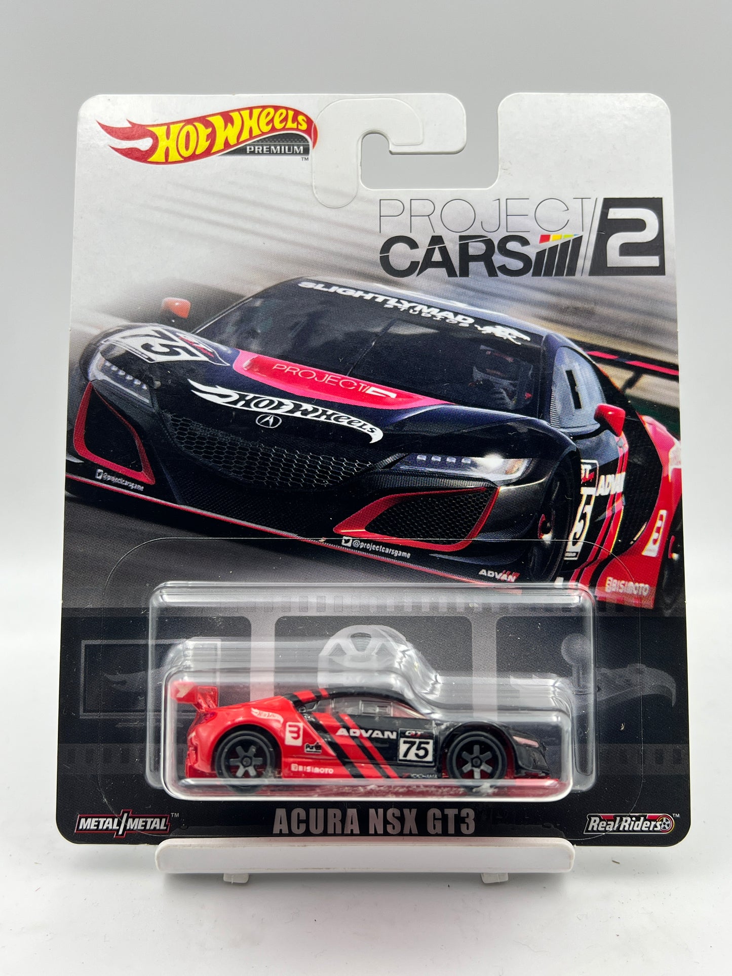 HOT WHEELS - PREMIUM - ACURA NSX GT3 - PROJECT CARS 2 - ADVAN LIVERY - 9F