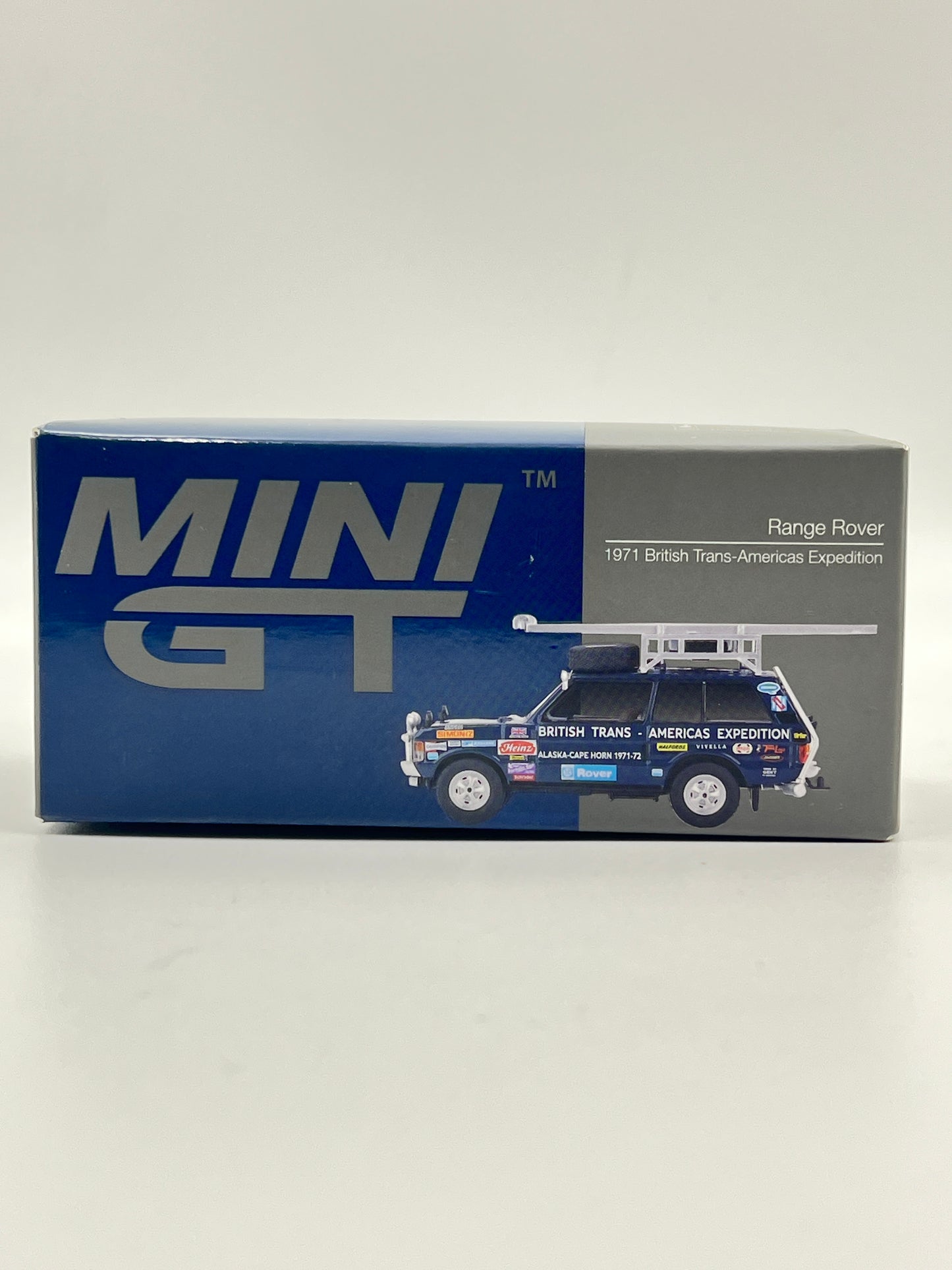 MINI GT - UNSEALED - RANGE ROVER - 1971 BRITISH TRANS AMERICAS EXPEDITION - #542