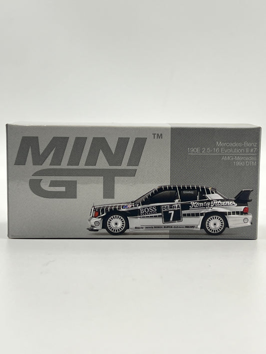 MINI GT - UNSEALED - MERCEDES BENZ 190E 2.5-16 EVOLUTION II #7 - AMG MERCEDES 1990 DTM - #312