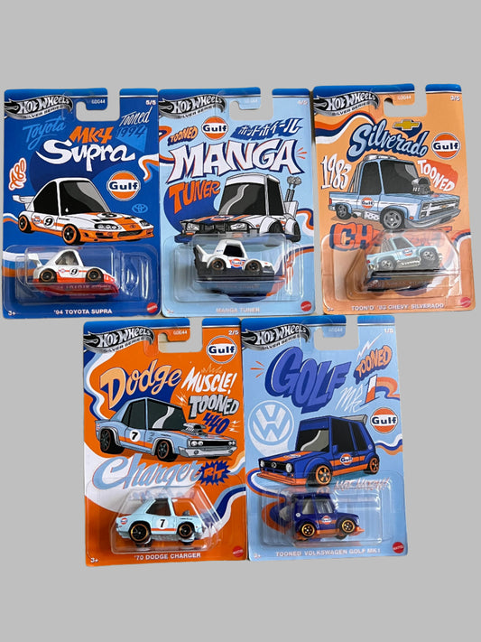 TOONED GULF SET OF 5 CARS - 4B