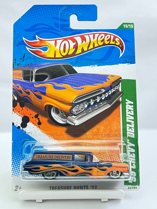 SUPER TREASURE HUNT - HOT WHEELS - 59 CHEVY DELIVERY (FULL METAL) - WITH PROTECTOR