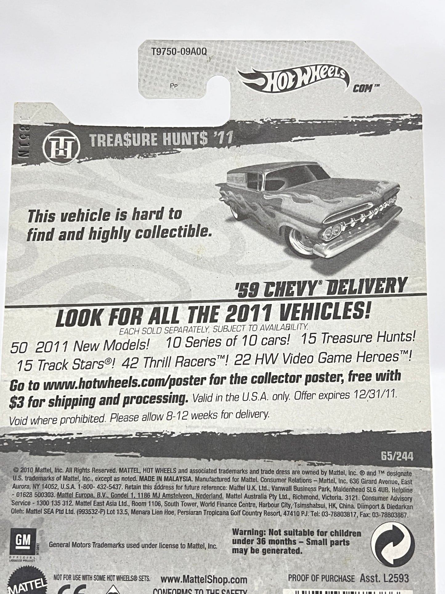 SUPER TREASURE HUNT - HOT WHEELS - 59 CHEVY DELIVERY (FULL METAL) - WITH PROTECTOR