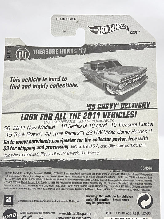 SUPER TREASURE HUNT - HOT WHEELS - 59 CHEVY DELIVERY (FULL METAL) - WITH PROTECTOR