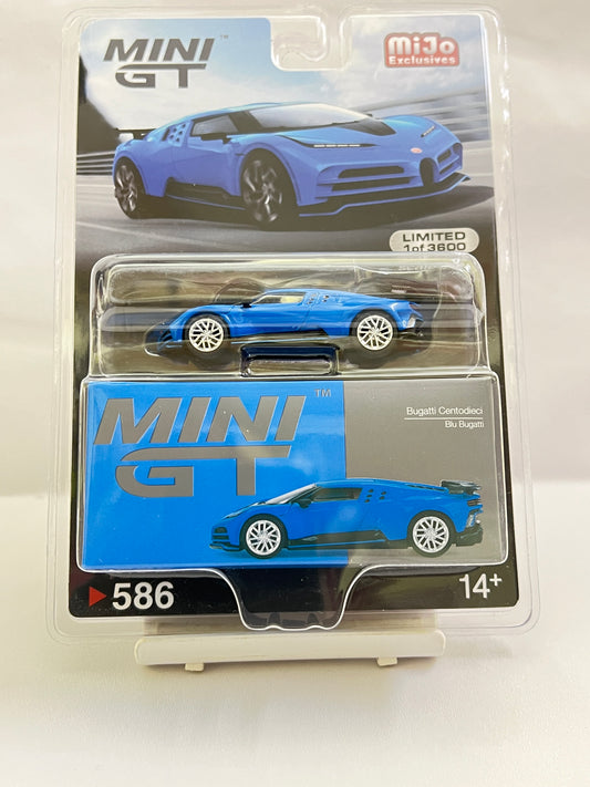 MINI GT - #586 - BUGATTI CENTODIECI / BLU BUGATTI - MIJO EXCLUSIVE (LIMITED TO 3600)