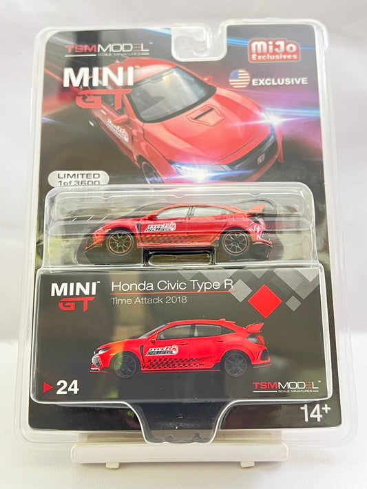 MINI GT - #24 - RARE - HONDA CIVIC TYPE R / TIME ATTACH 2018 - MIJO EXCLUSIVES (LIMITED TO 3600)