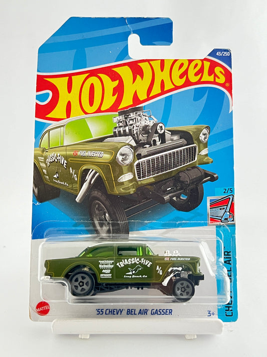 55 CHEVY BELAIR GASSER - GREEN -3D - Its Fun- Hot wheels - matchbox - diecast