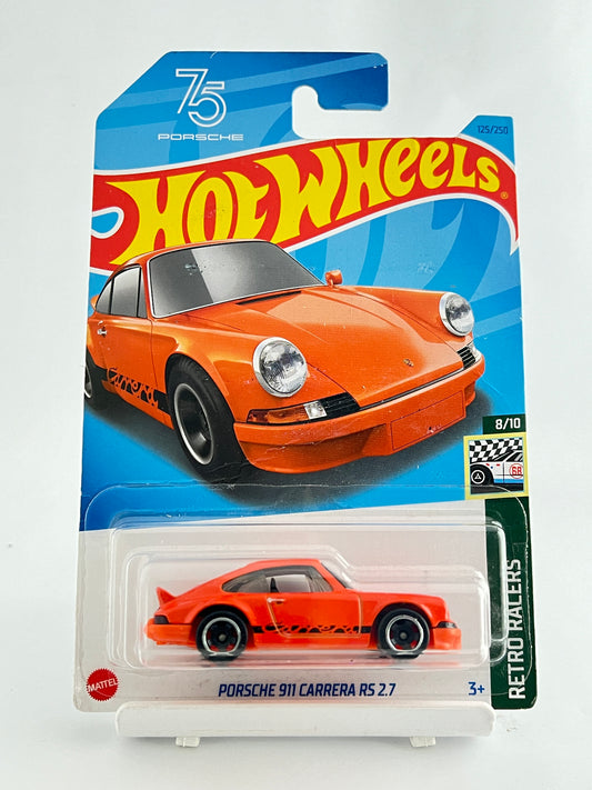 PORSCHE 911 CARRERA RS 2.7 - ORANGE - CREASED CARD - 4A - Its Fun- Hot wheels - matchbox - diecast