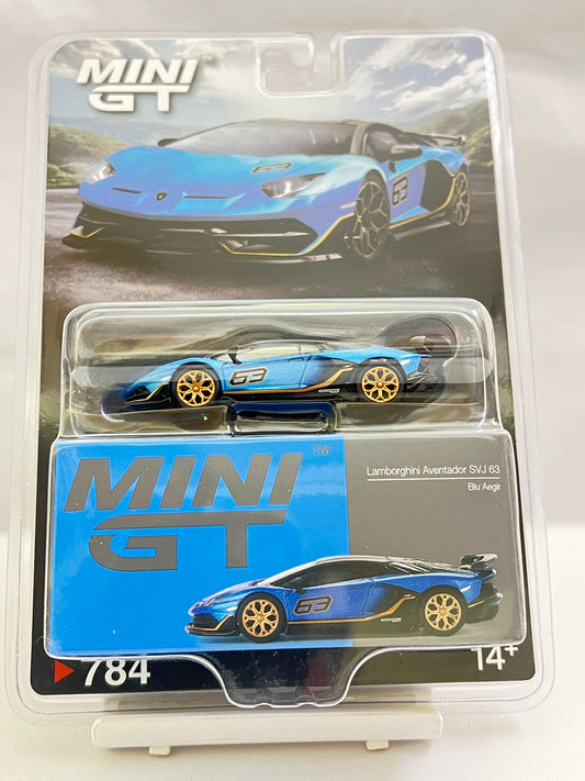MINI GT - #784 - LAMBORGHINI AVENTADOR SVJ 63 / BLU AEGIR