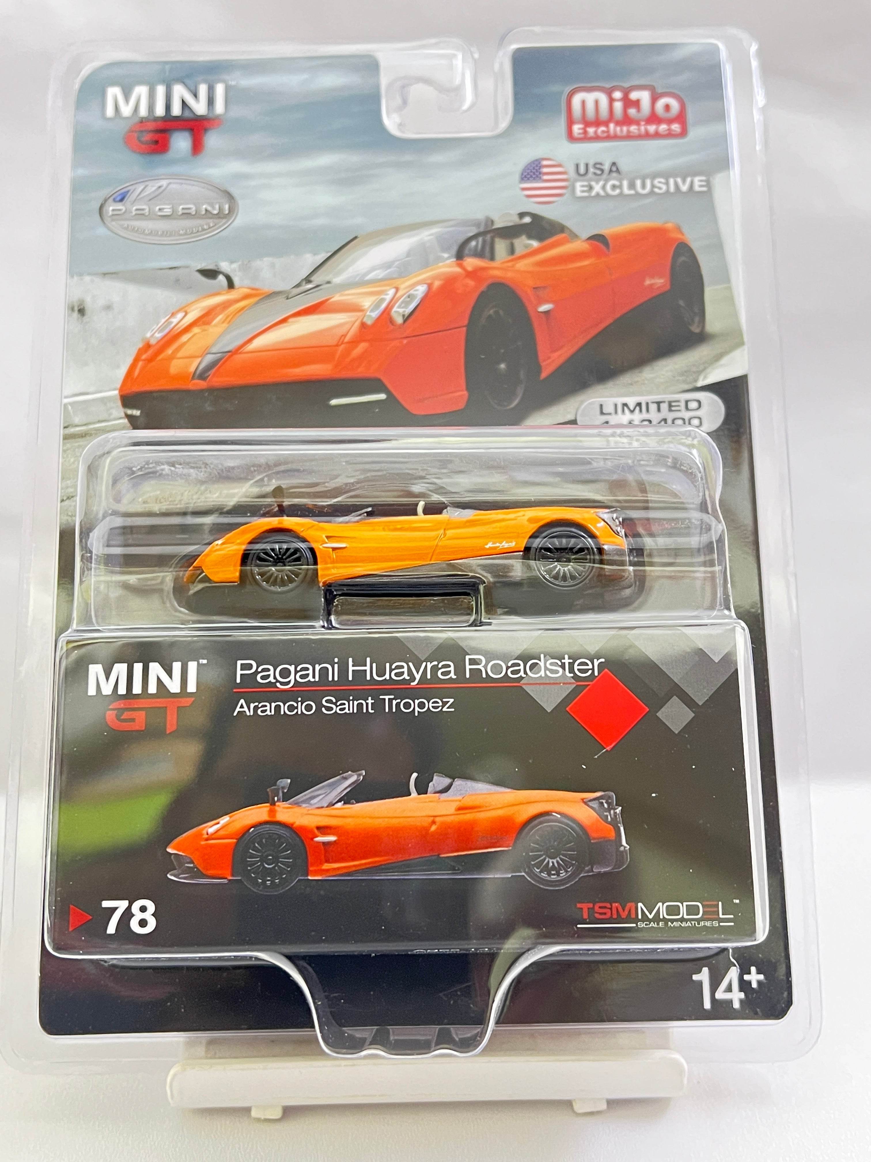 MINI GT - #78 - PAGANI HUAYRA ROADSTER / ARANCIO SAINT TROPEZ