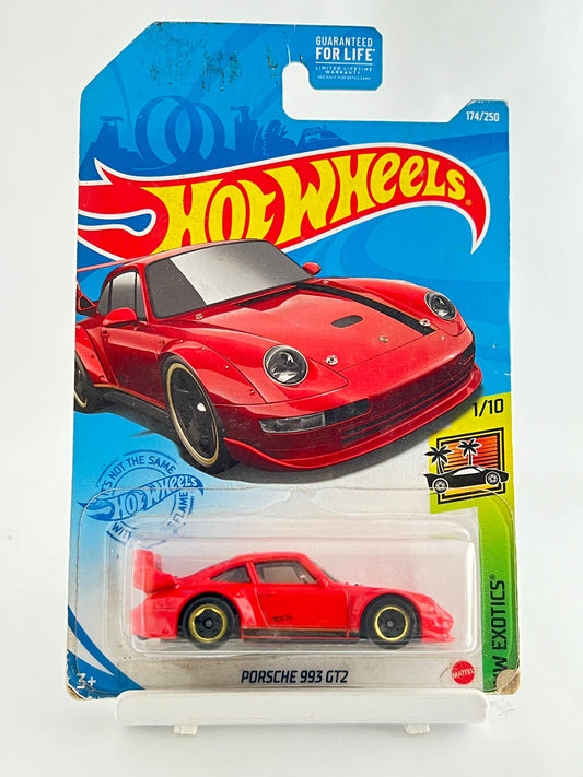 PORSCHE 993 GT2 - CARD HAS SLIGHT DIRT MARKS - 4A - Its Fun- Hot wheels - matchbox - diecast
