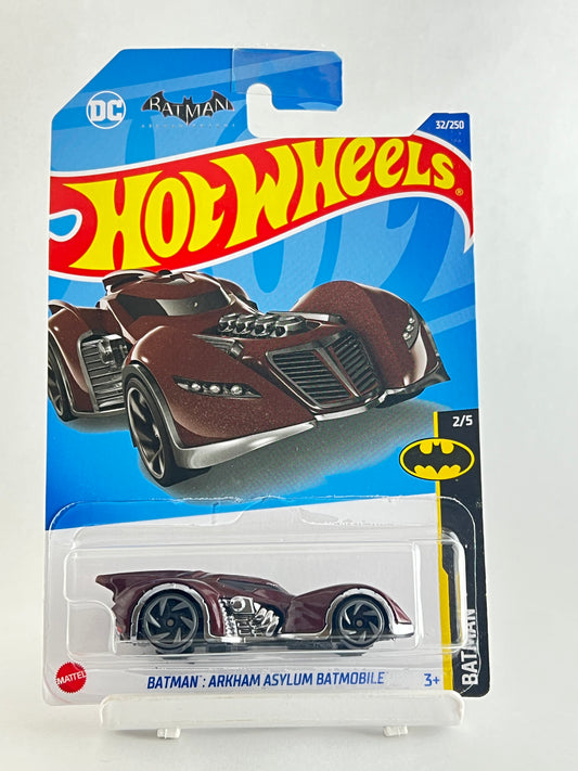 BATMAN ARKHAM ASYLUM BATMOBILE - MAROON - 3C - Its Fun- Hot wheels - matchbox - diecast