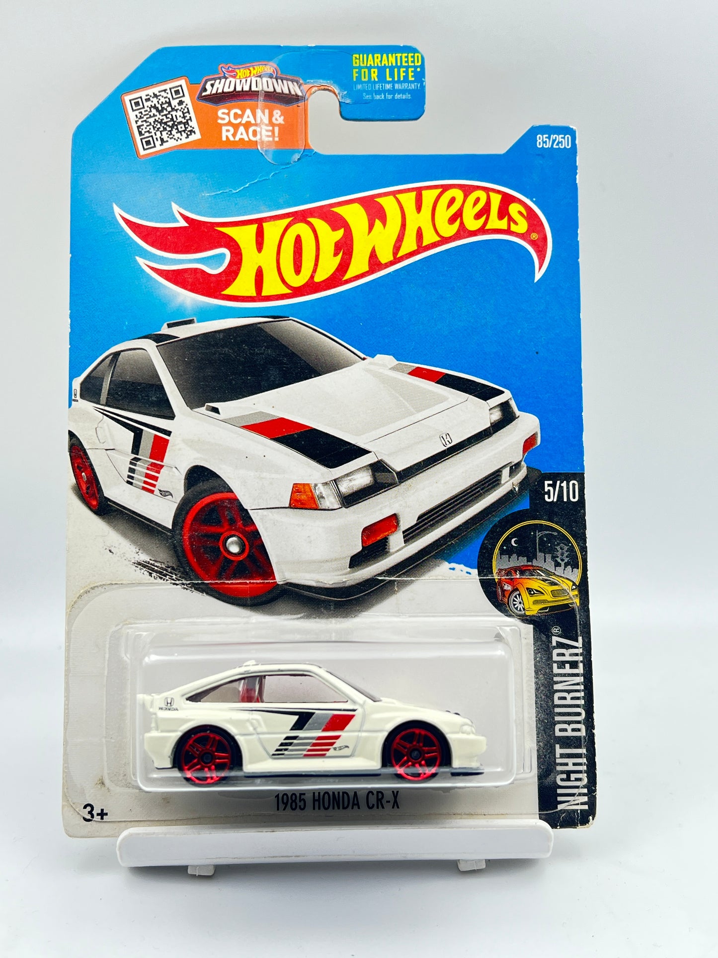 HOT WHEELS - ( CARD AS IN PIC ) - 1985 HONDA CRX-WHITE - 6A