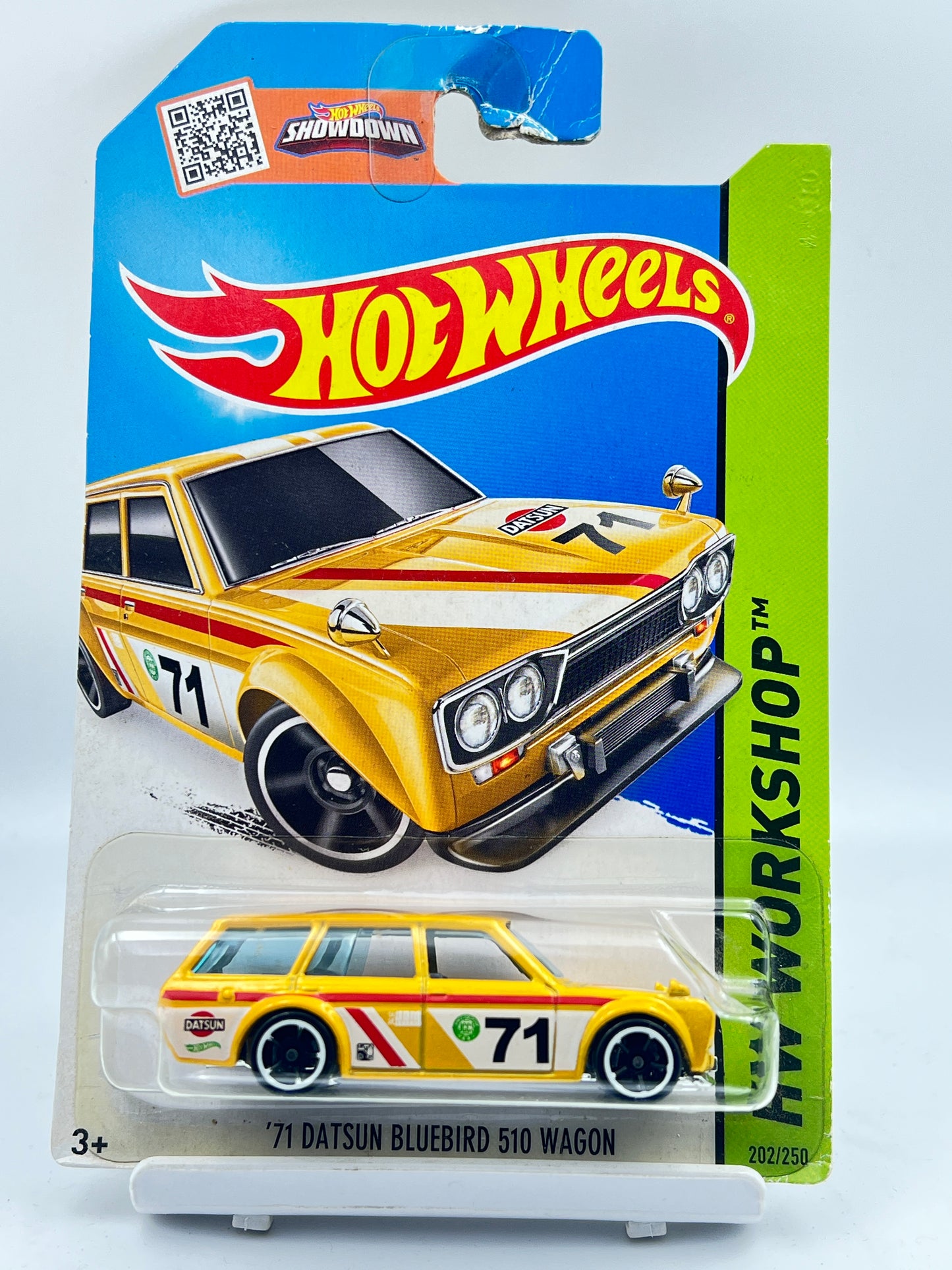 HOT WHEELS - 71 DATSUN BLUEBIRD 510 WAGON - YELLOW - 4A