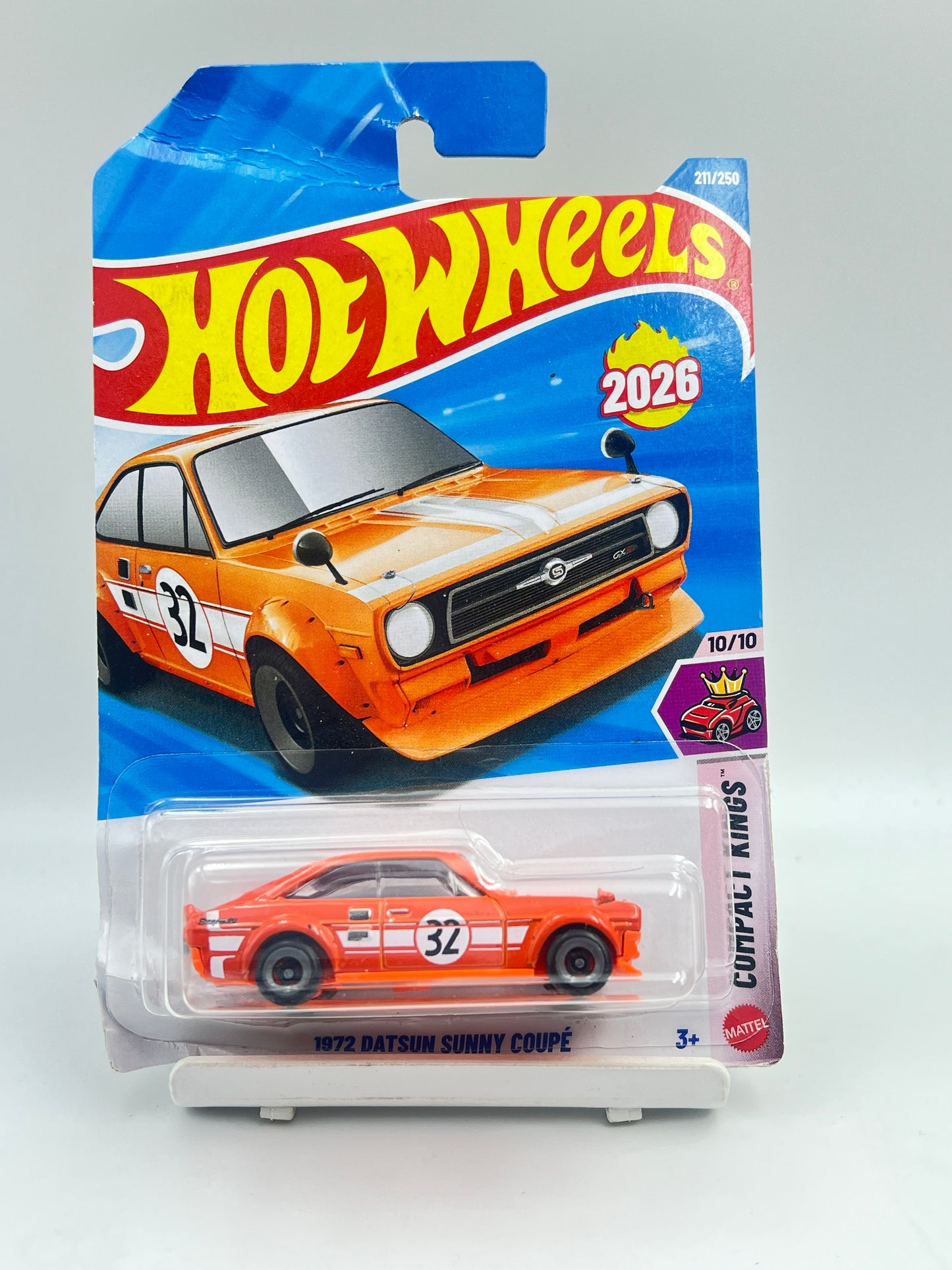 DAMAGED CARD - HOT WHEELS - 1972 DATSUN SUNNY COUPE - 4F