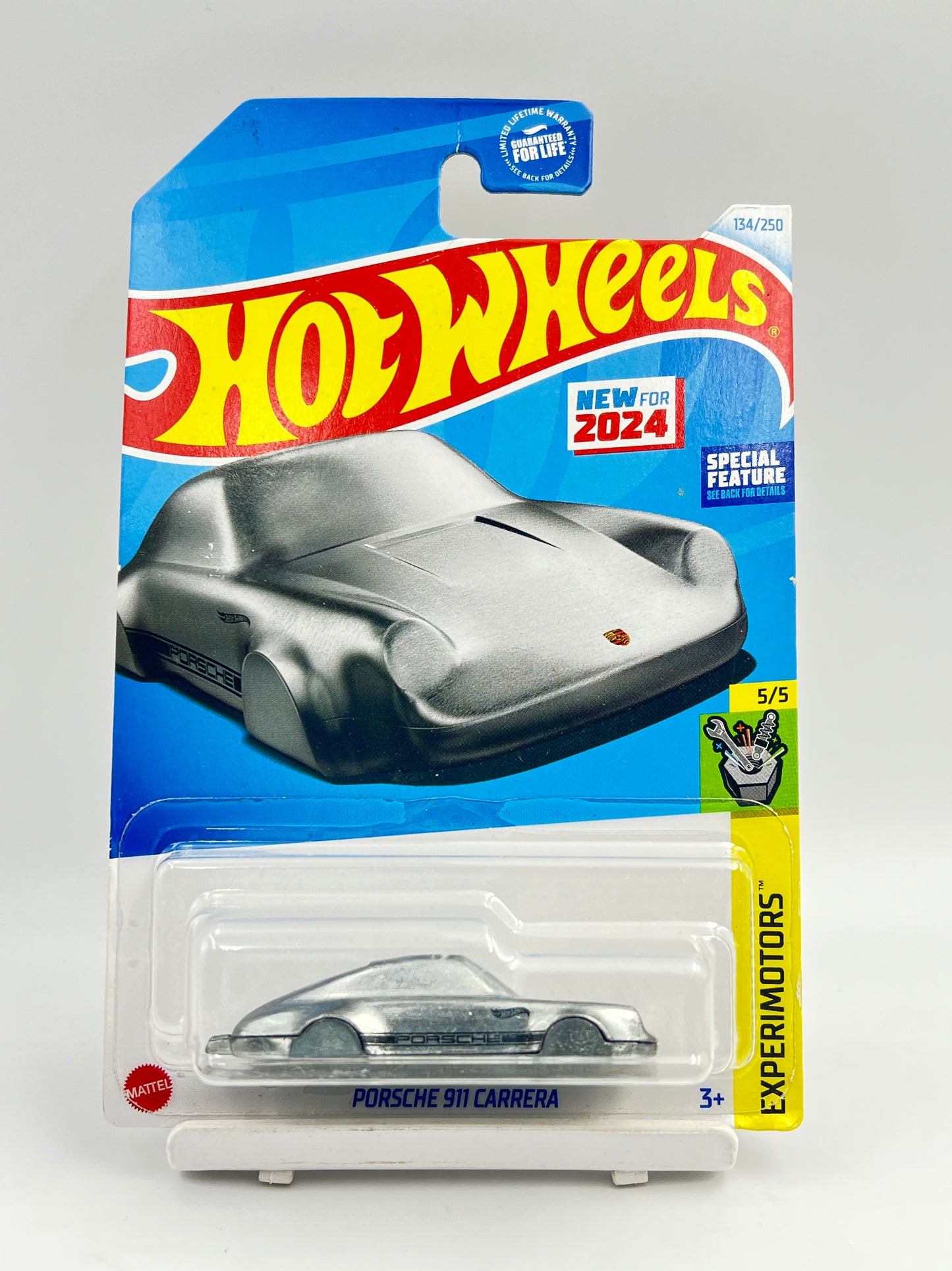 HOOK CREASE - - IMPORTED - HOT WHEELS -  PORSCHE 911 CARRERA - SILVER KEYCHAIN HOLDER - 3C