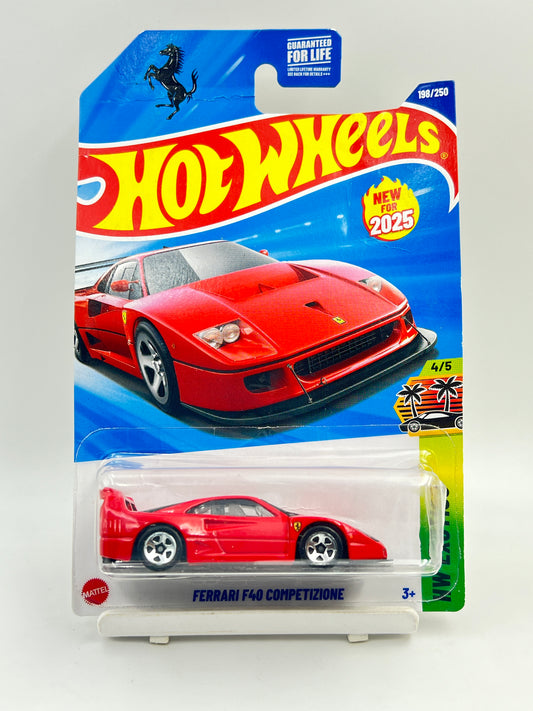 DAMAGED CARD - IMPORTED - HOT WHEELS -  FERRARI F40 COMPETIZIONE - RED - 4F