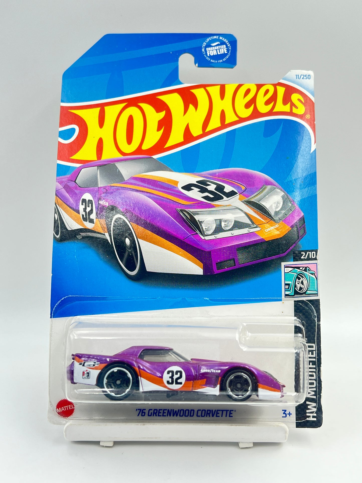 CARD DAMAGE - IMPORTED - HOT WHEELS -  76 GREENWOOD CORVETTE - 3C