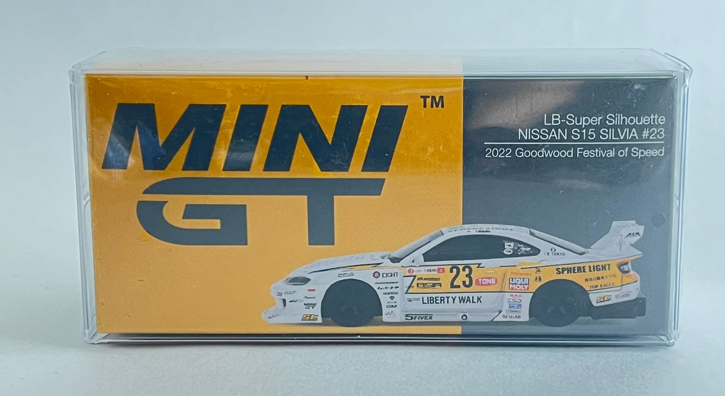 MINI GT - LB SUPER SILHOUETTE NISSAN S15 SILVIA #23 - 2022 GOODWOOD FESTIVAL OF SPEED - WITH BOX PROTECTOR