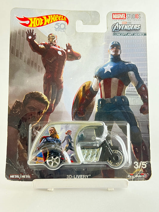 CREASED CARD - MARVEL - 3D-LIVERY - HEAVY METAL - 4F - Its Fun- Hot wheels - matchbox - diecast