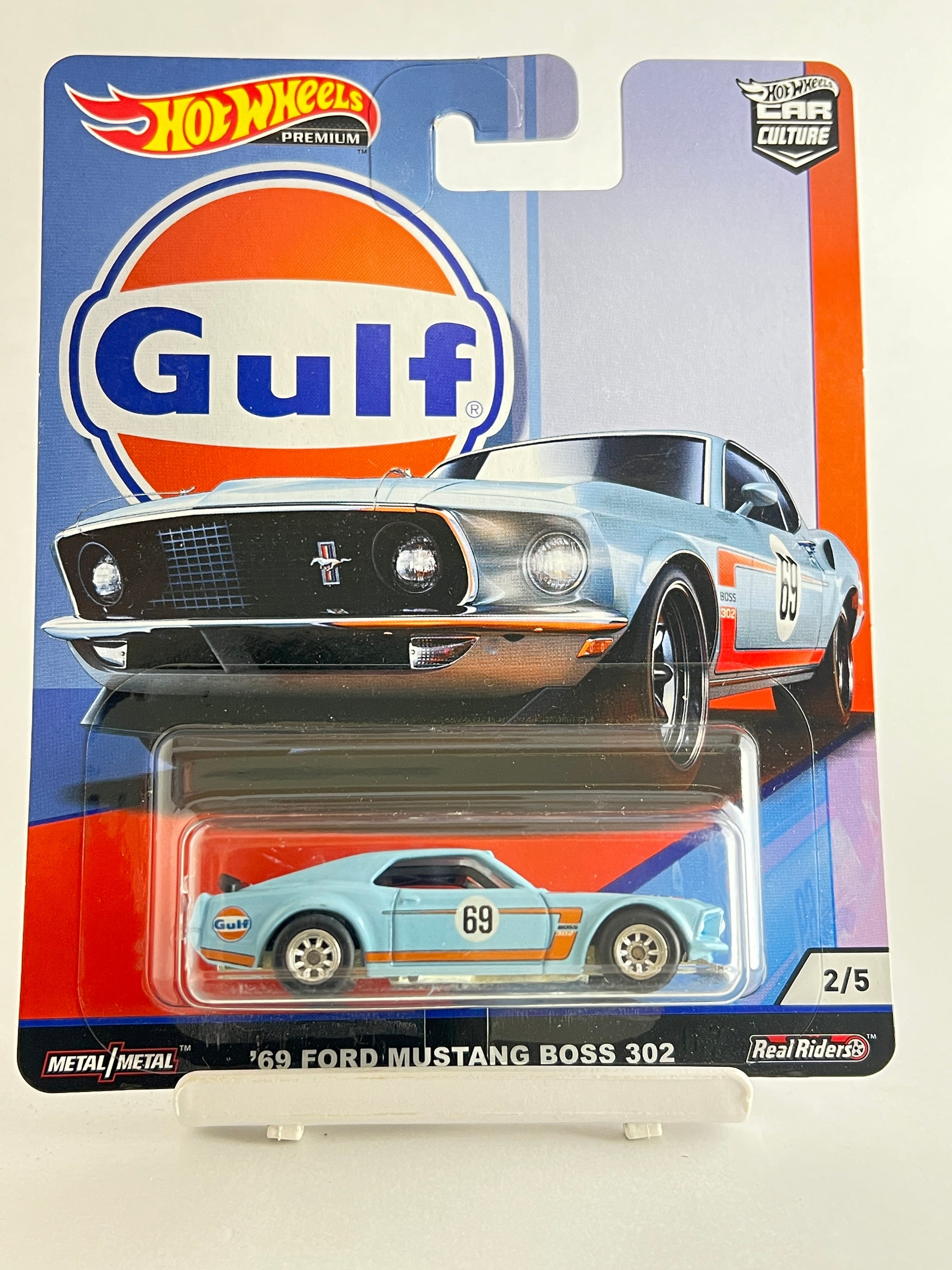BLISTER CRACK - GULF - 69 FORD MUSTANG BOSS 302 - 1A - Its Fun- Hot wheels - matchbox - diecast