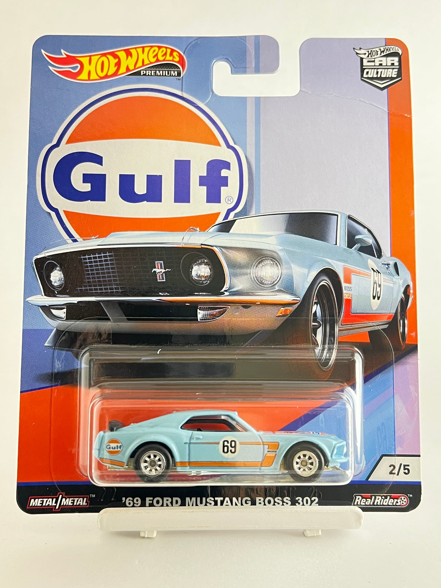 CREASED CARD - PREMIUM - 69 FORD MUSTANG BOSS 302 - 4F - Its Fun- Hot wheels - matchbox - diecast