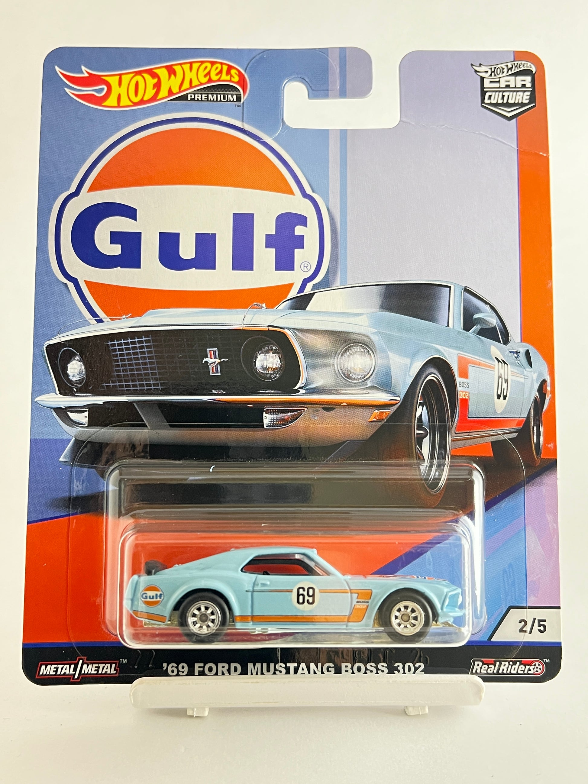 CREASED CARD - PREMIUM - 69 FORD MUSTANG BOSS 302 - 4F - Its Fun- Hot wheels - matchbox - diecast