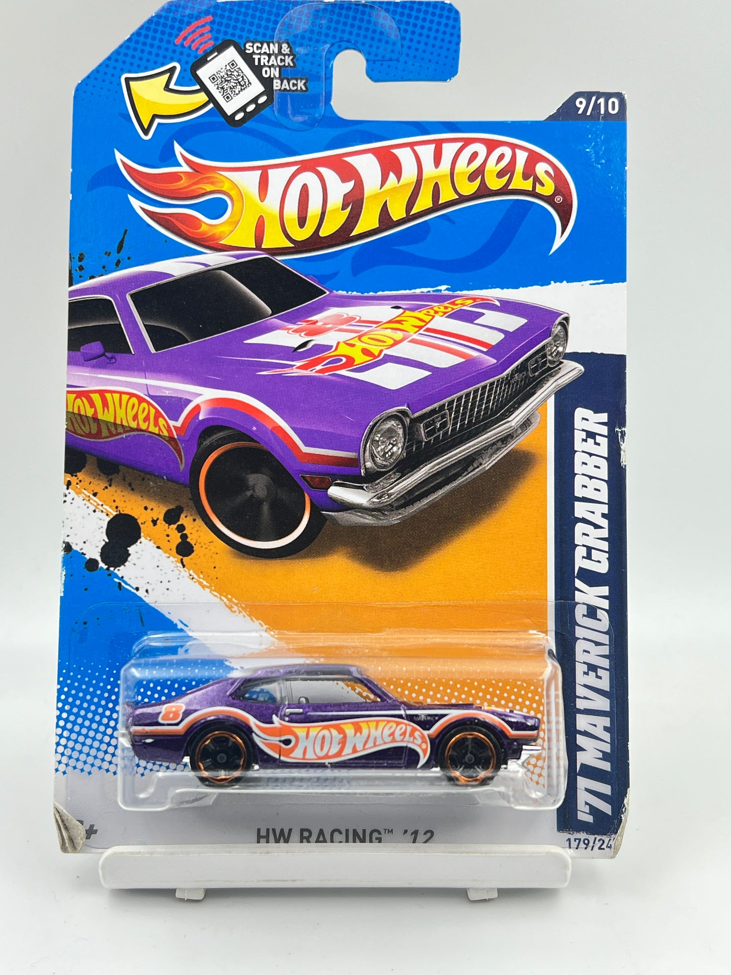 IMPORTED - HOT WHEELS -  71 MAVERICK GRABBER - PURPLE - ( CARD AS IN PIC ) - 6C