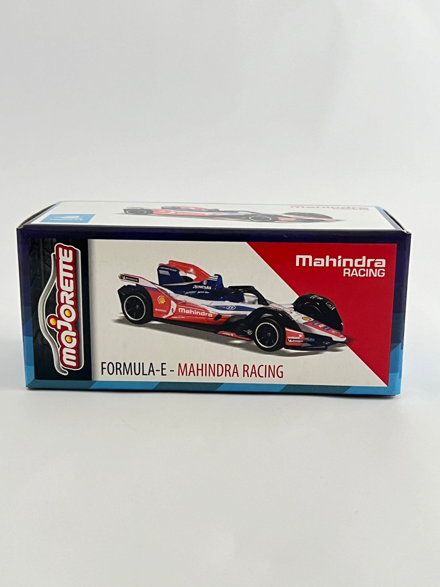 MAJORETTE FORMULA-E MAHINDRA RACING - NO OUTER ROUND SHELL PACKAGE. ONLY BOX PACKING AVAILABLE