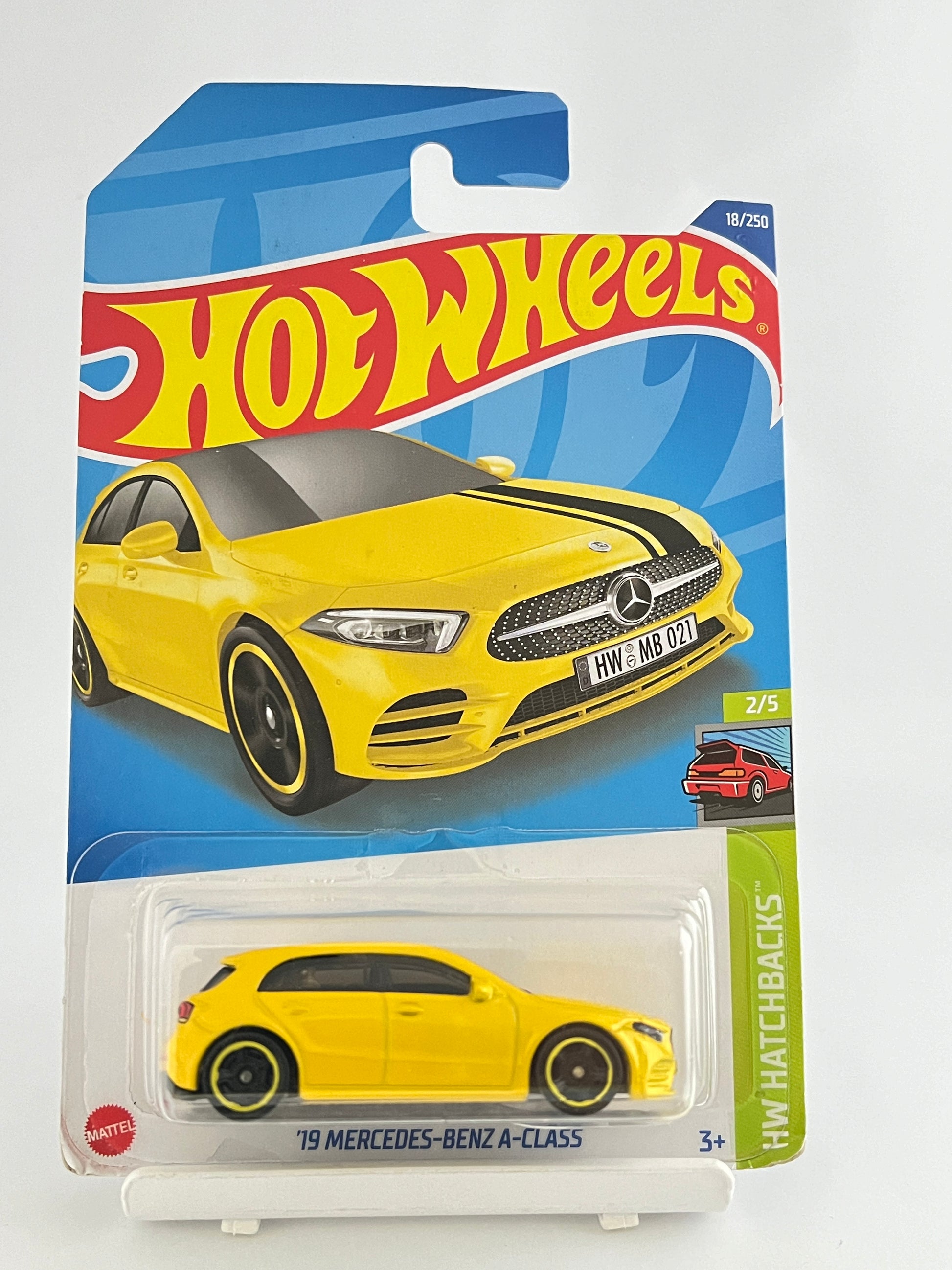 19 MERCEDES BENZ A CLASS - YELLOW - 4C - Its Fun- Hot wheels - matchbox - diecast