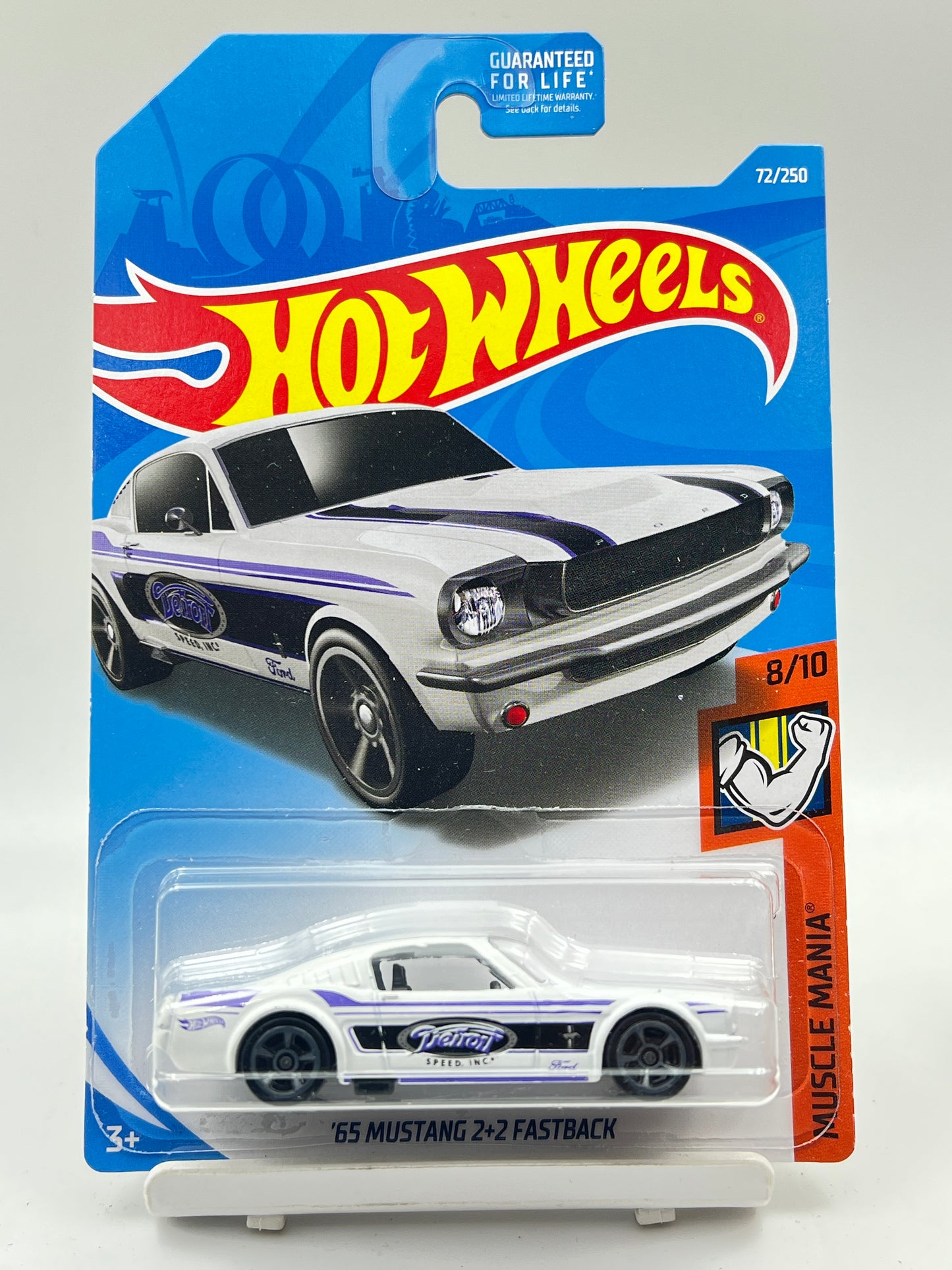 IMPORTED - HOT WHEELS -  65 MUSTANG 2+2 FASTBACK - WHITE - 1H
