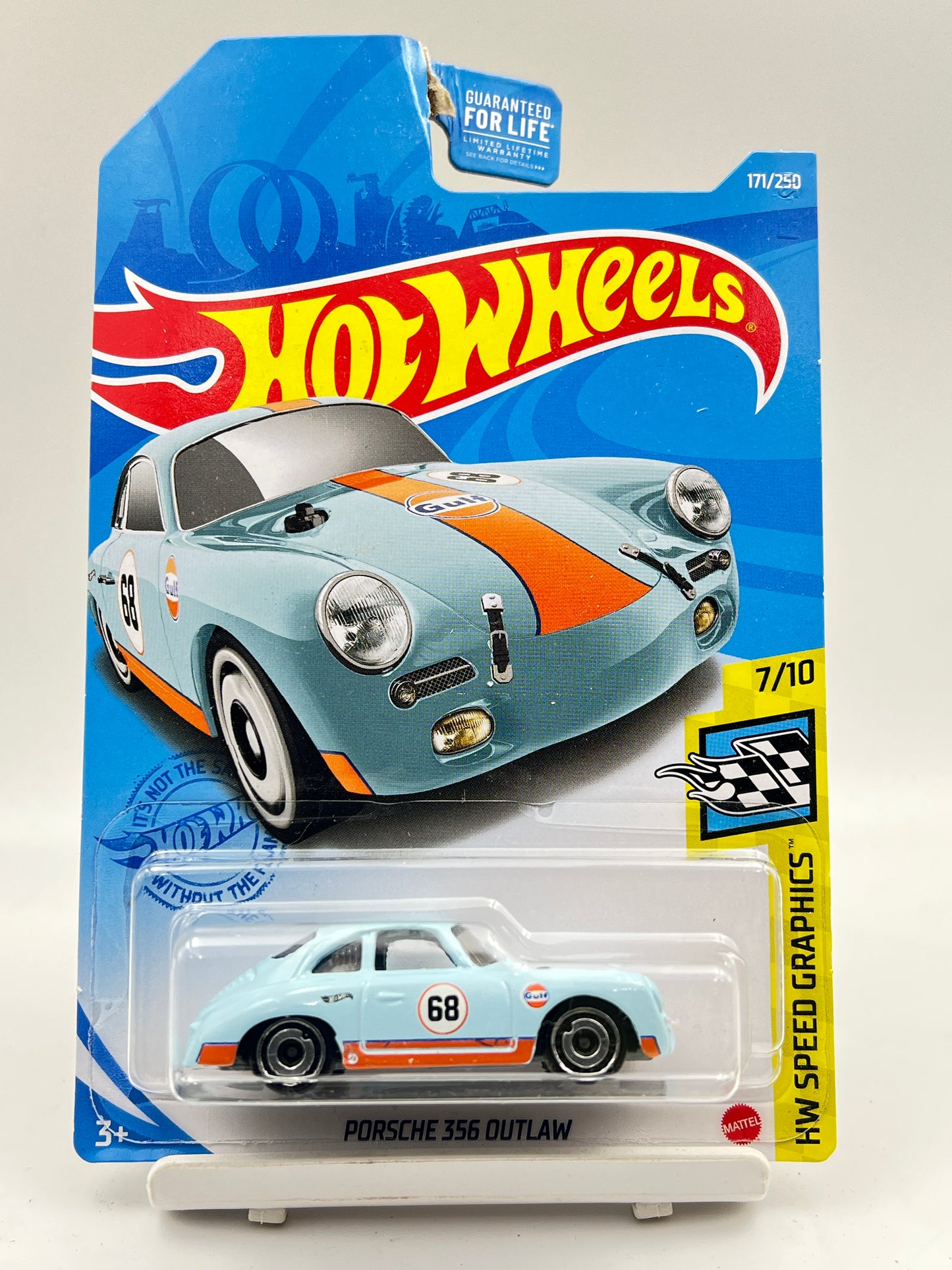 DAMAGED CARD - IMPORTED - HOT WHEELS -  PORSCHE 356 OUTLAW - GULF - 2E