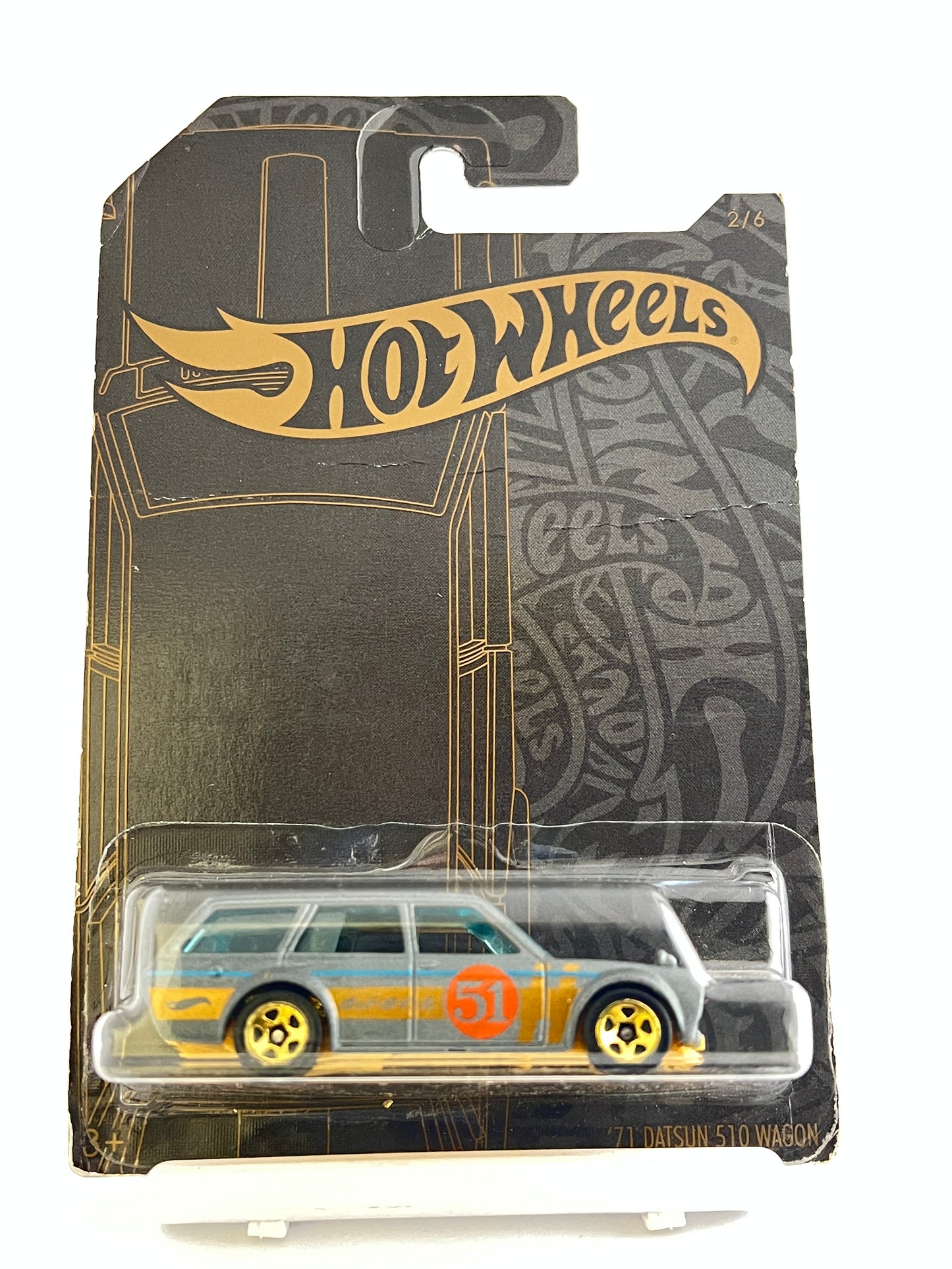 71 DATSUN 510 WAGON - ANNIVERSARY EDITION - SLIGHT CREASE IN CARD - 5D - Its Fun- Hot wheels - matchbox - diecast