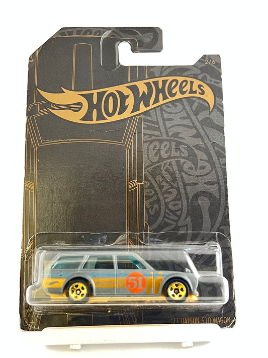 71 DATSUN 510 WAGON - ANNIVERSARY EDITION - SLIGHT CREASE IN CARD - 5D - Its Fun- Hot wheels - matchbox - diecast