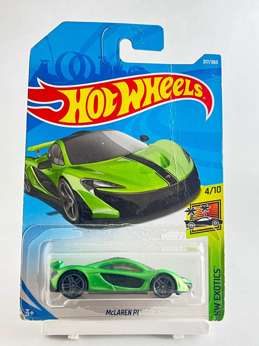 CREASED CARD AS IN PIC - MCLAREN P1 - GREEN - 4F - Its Fun
