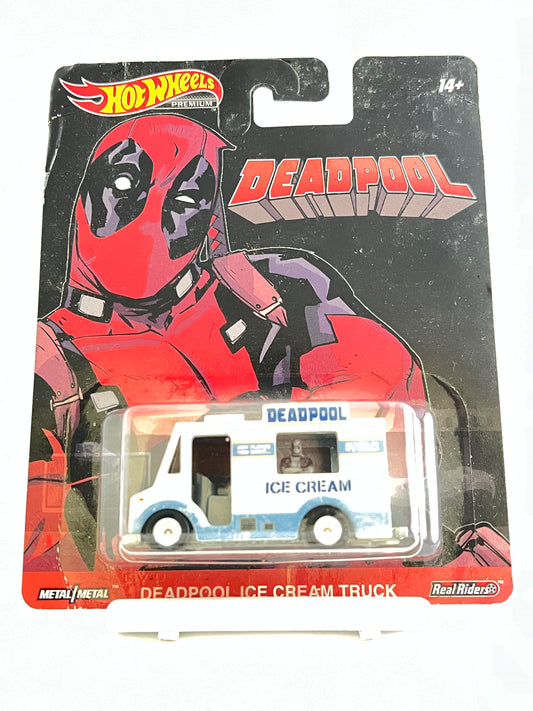 PREMIUM - DEADPOOL ICE CREAM TRUCK - CREASED CARD - 5A - Its Fun- Hot wheels - matchbox - diecast
