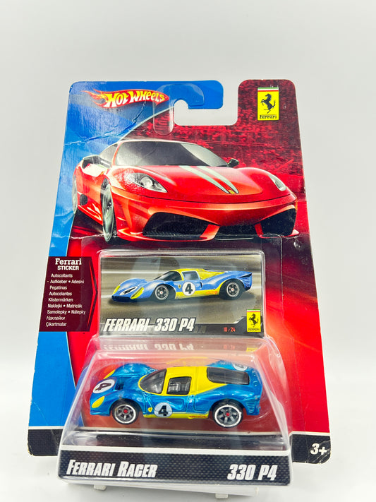 ( CARD AS IN PIC ) - HOT WHEELS - RARE COLLECTIBLE - FERRARI RACER 330 P4 (WITH STICKER)