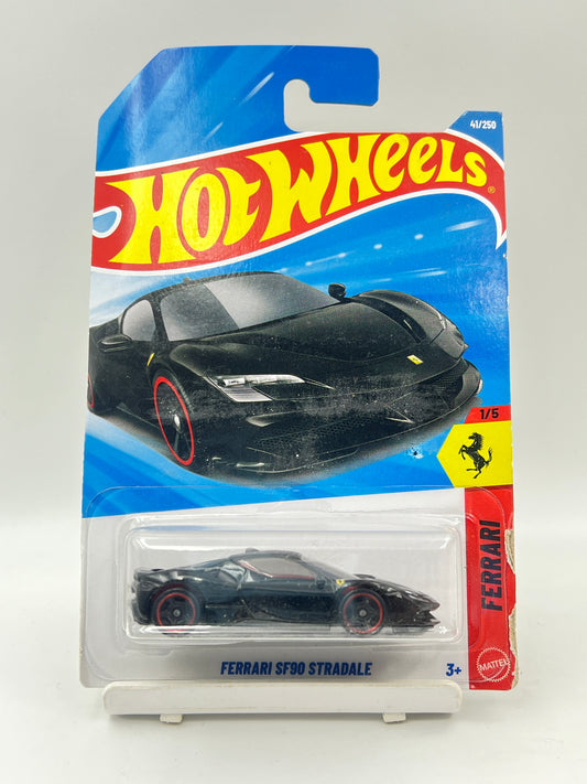 CREASED / SOFT CORNERS - HOT WHEELS - FERRARI  SF90 STRADALE - BLACK - 4A