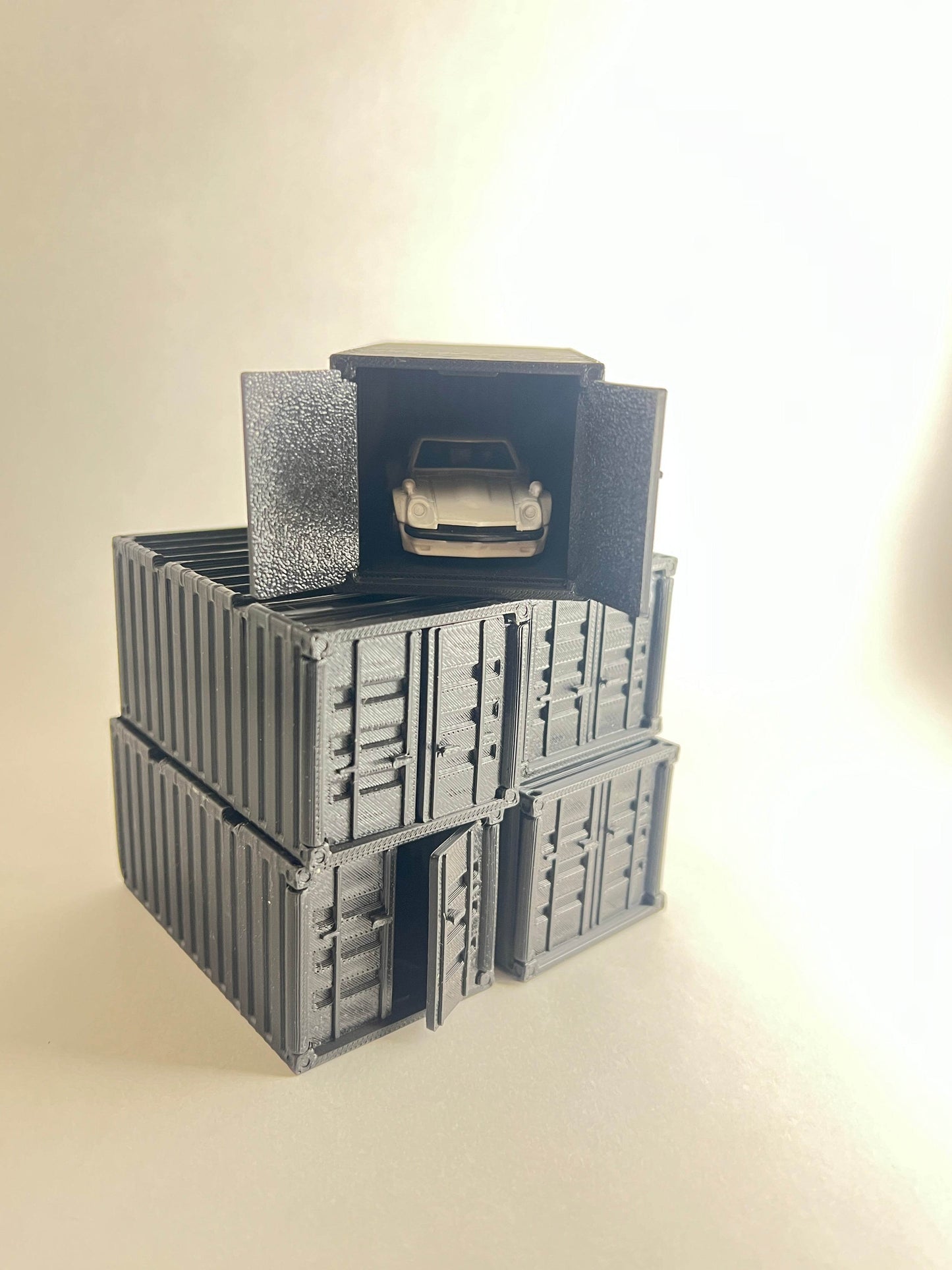 3D PRINTED CONTAINERS FOR 1:64 CARS - BLACK - Its Fun