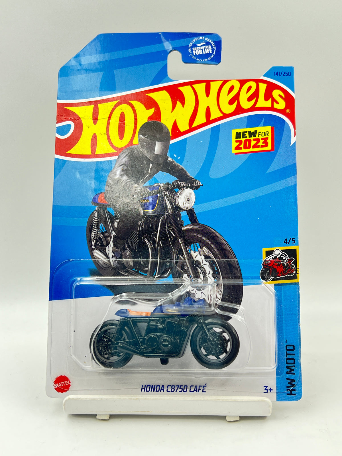 CREASED - IMPORTED - HOT WHEELS -  HONDA CB750 CAFE - DARK BLUE - ZX2
