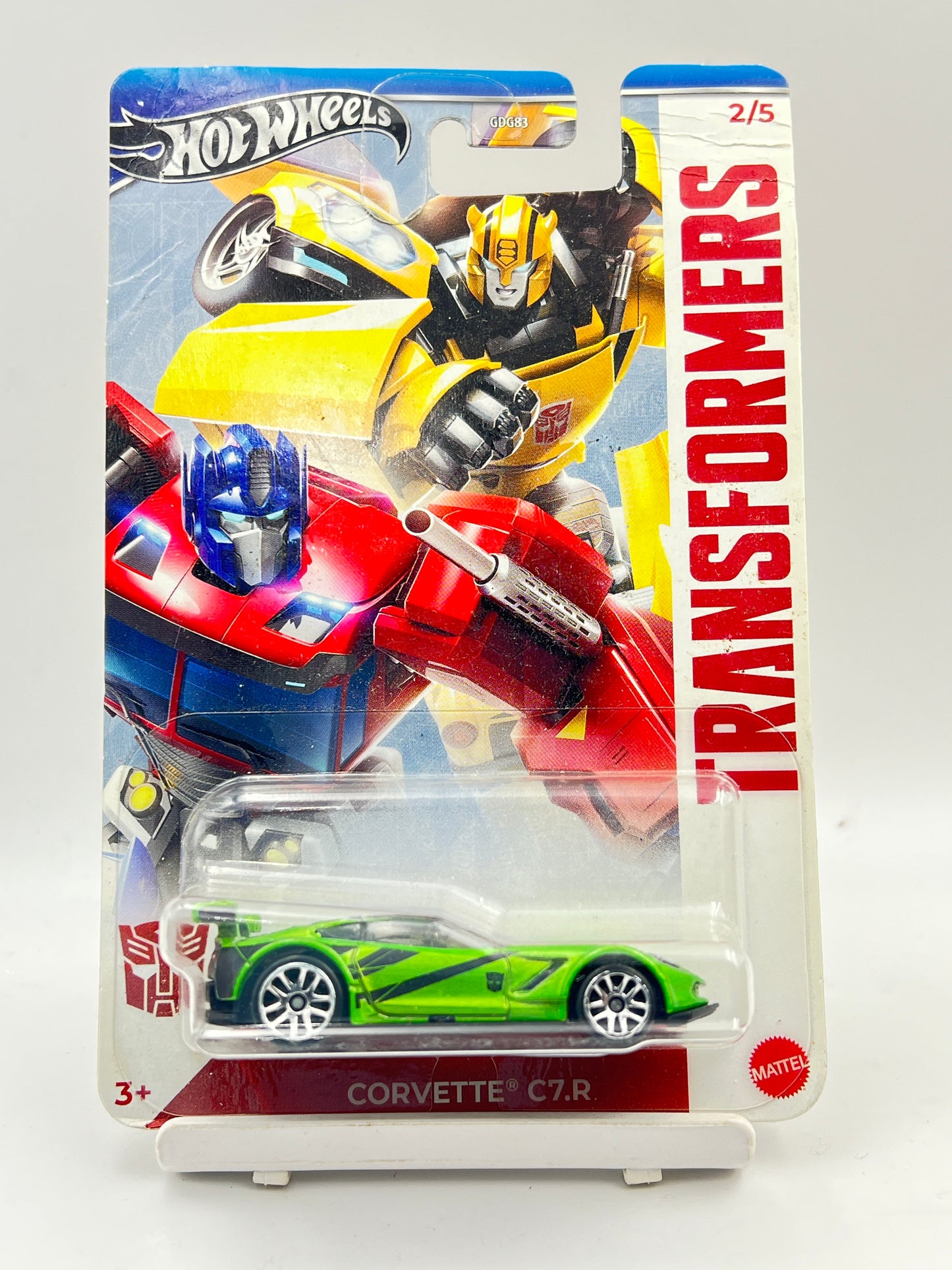 DAMAGED CARD - IMPORTED - HOT WHEELS -  TRANSFORMERS - CORVETTE C7.R - 6A
