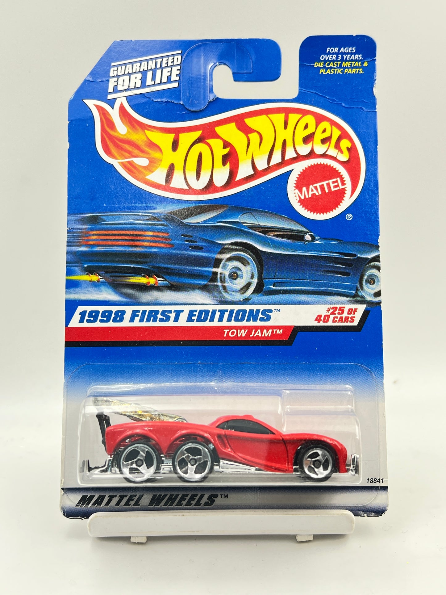 CREASED - IMPORTED - HOT WHEELS - TOW JAM - RED - 6C