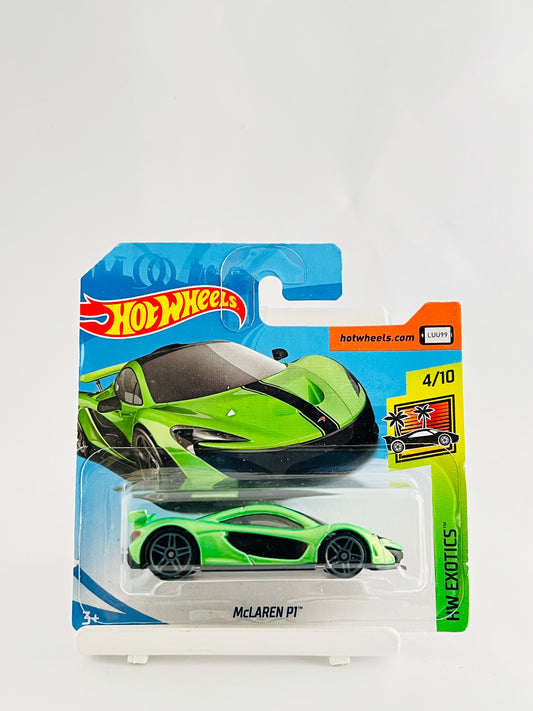 MCLAREN P1 - GREEN - SHORT CARD - 1A - Its Fun- Hot wheels - matchbox - diecast