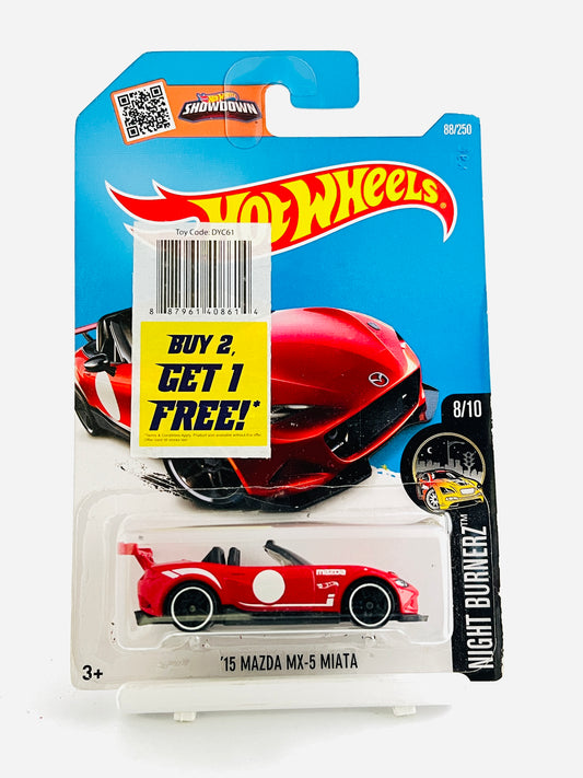 15 MAZDA MX-5 MIATA -RED- 3B - Its Fun- Hot wheels - matchbox - diecast