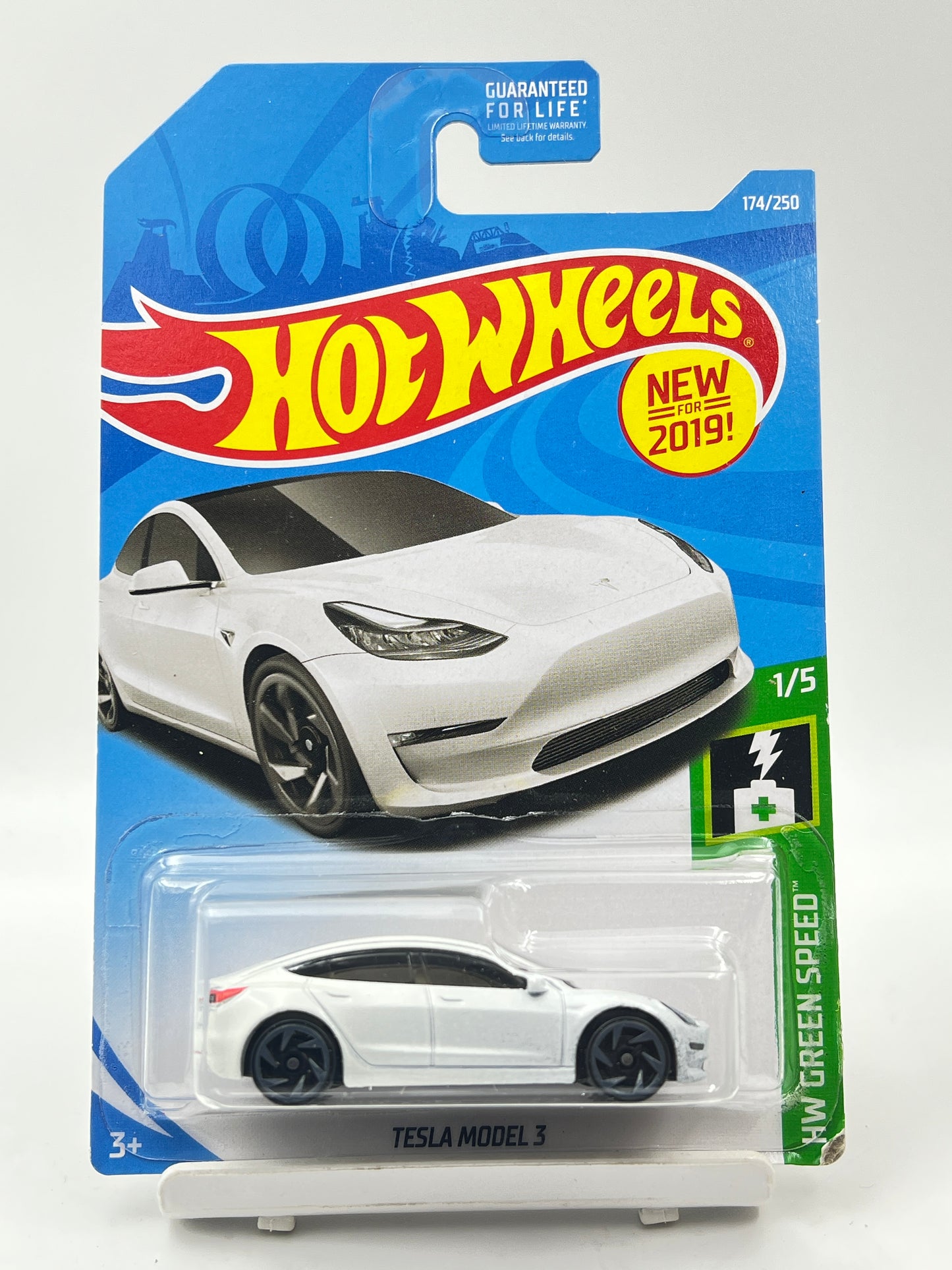 IMPORTED - HOT WHEELS -  TESLA MODEL 3 - WHITE - 6E