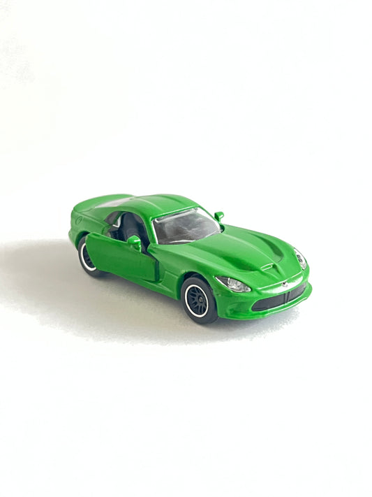 UNCARDED - MAJORETTE - DODGE VIPER -GREEN -  MOVING PARTS - Its Fun- Hot wheels - matchbox - diecast