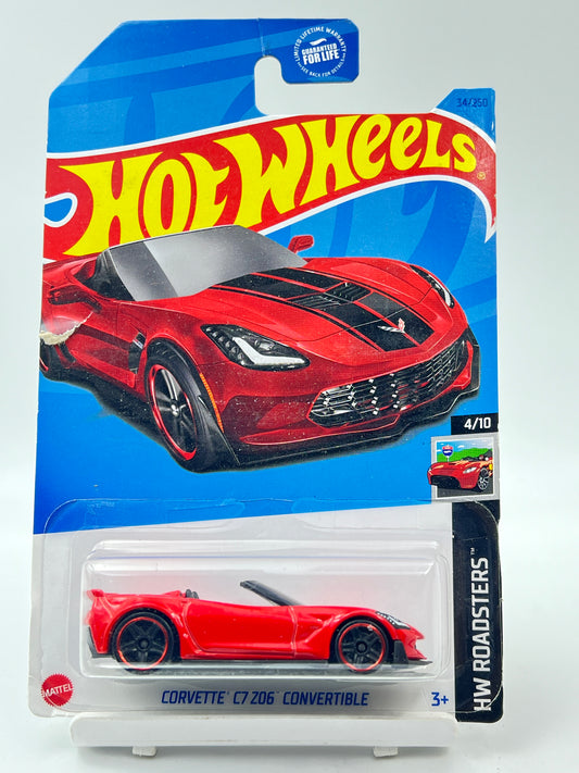 IMPORTED - HOT WHEELS -  CORVETTE C7 Z06 CONVERTIBLE - RED - 3C